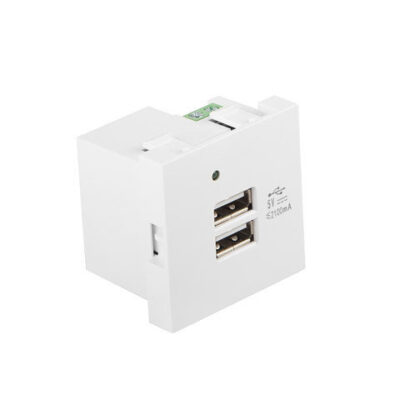 Roseta pared lanberg 230v 2 x usb 5v 2.1a blanco