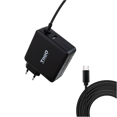 Cargador portatil tooq tqlc – usbc65pd 65w usb tipo c negro