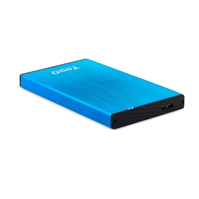 Caja externa tooq tqe – 2527bl para hdd 2.5 pulgadas 9.5mm sata 3 usb 3.0 – 3.1 azul