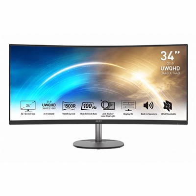 Monitor led 34 pulgadas msi mp341cq dp hdmi mm curvo uwqhd 100 panoramico 21:9