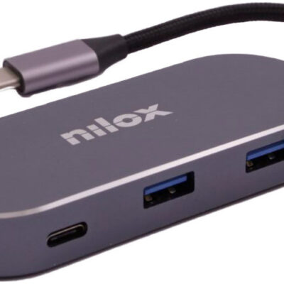 Hub nilox 3 x usb – usb tipo c – hdmi – rj45