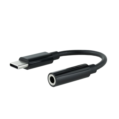 Cable adaptador usb c a jack 3.5mm nanocable 0.11m – macho – hembra – negro