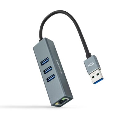 Hub nanocable 4 en 1 usb 3.0 – rj45 – macho – hembra