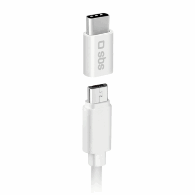 Adaptador micro usb a usb tipo c sbs hembra – macho – blanco