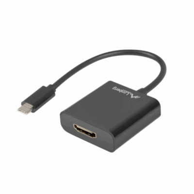 Adaptador usb lanberg usb tipo c macho 3.1 a hdmi hembra 15cm displayport alt mode negro