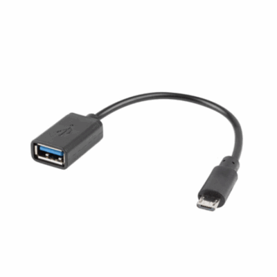 Adaptador lanberg otg usb micro(m) 2.0 a usb – a(h) 15 cm negro