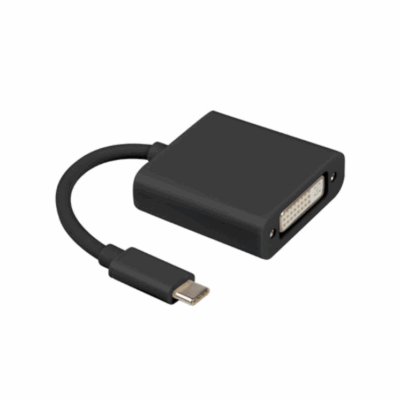 Adaptador usb lanberg usb tipo c macho 3.1 a dvi – i hembra (24+5) dual link 15cm negro