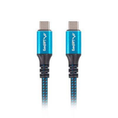 Cable usb tipo c lanberg 1.2m – macho – macho – negro – azul