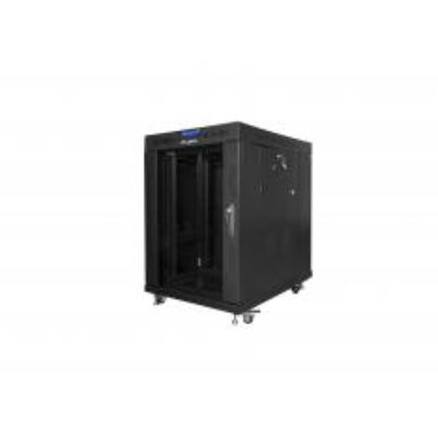 Armario lanberg rack 19 pulgadas 15u 800×1000 lcd puerta cristal flat pack negro