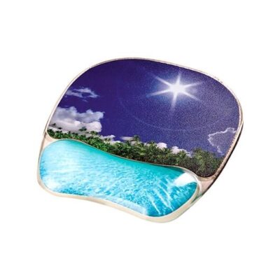 Alfombrilla reposamuñecas fellowes gel playa 150mmx220mmx230mm – gel translucido – base antideslizante