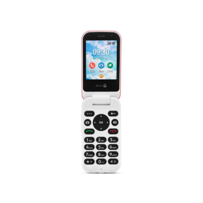 Telefono movil doro 7080 clam red – white – 2.8 pulgadas – 4g – rojo y blanco