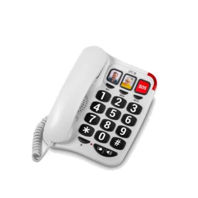 Telefono fijo spc comfort numbers 2 blanco manos libres – teclas grandes – tecla r – 3 memo.direc