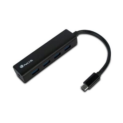 Hub 4 puertos usb 3.0 ngs negro – 5gbps