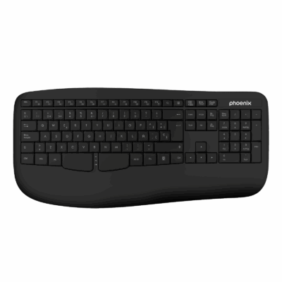 Phoenix k201 teclado ergonomico inalambrico 2.4ghz negro