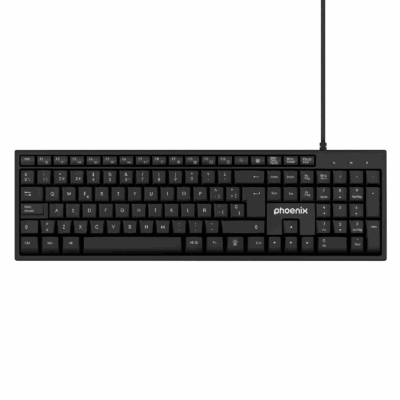 Phoenix k100 teclado multimedia usb negro qwerty oficina
