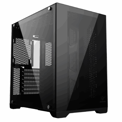 Caja ordenador phoenix gaming zephyr cubo atx doble cristal templado soporte gpu hasta 380mm