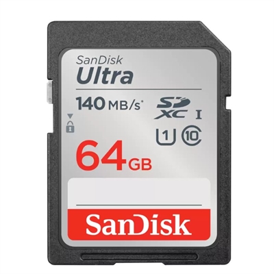 Tarjeta de memoria secure digital sdxc sandisk ultra – 64gb – clase 10 – sdxc – 140mb – s