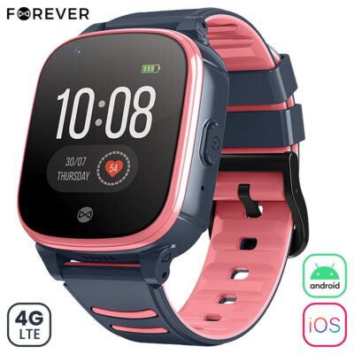 Reloj smartwatch forever look me kw – 500 4g color rosa negro