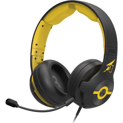 Auriculares micro gaming hori pro pikachu cool black supraural – 40mm – jack 3.5mm – cancelacion de ruido