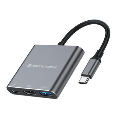 Hub usb tipo c conceptronic donn18g 1 x hdmi – 1 x usb 3.0 – 1 x usb tipo c – 100w