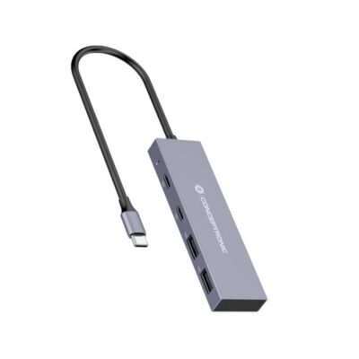 Hub usb tipo c conceptronic hubbies13g 2 x usb tipo c – 2 x usb tipo a – aluminio