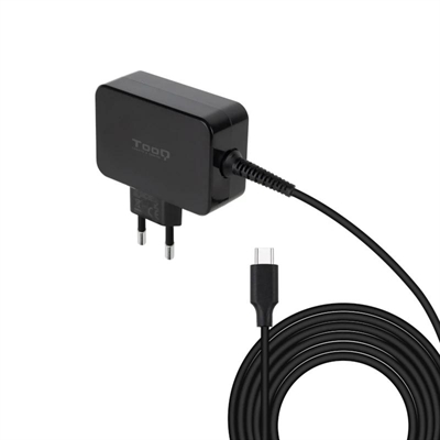 Cargador portatil tooq gan usb – c pd 65w negro