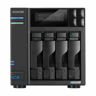 Servidor nas asustor tower 4 bay nas quad – core 2.0ghz dual 2.5gbe ports 4gb ram ddr4