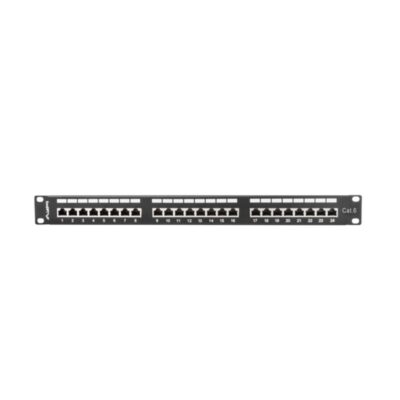 Patch panel lanberg 24 puertos 1u cat.6 sftp 19 pulgadas rack negro