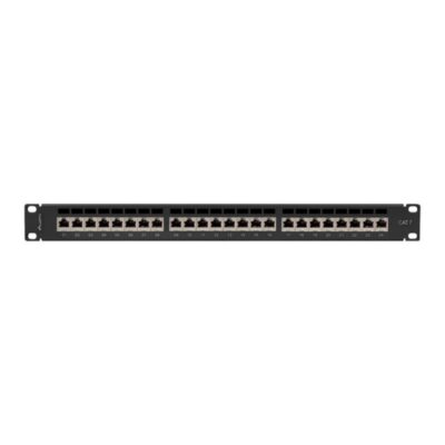 Patch panel lanberg 24 puertos 1u cat.7 ftp 19 pulgadas negro
