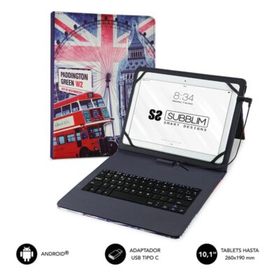Funda + teclado subblim keytab usb tipo c 10.1 pulgadas england