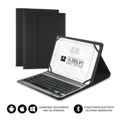 Funda + teclado subblim para teclado 10.1 pulgadas negro