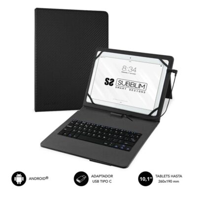 Funda + teclado subblim para tablet 10.1 pulgadas negro