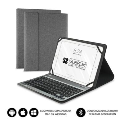 Funda tablet subblim keytab pro para tablet 10.1 pulgadas gris
