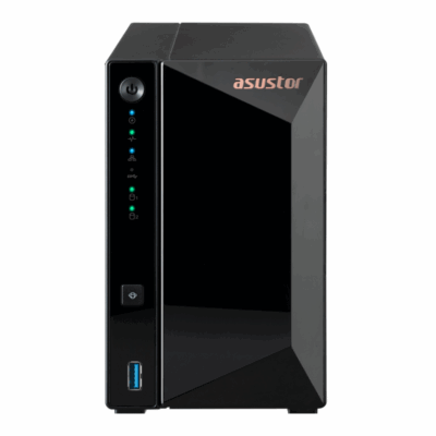 Servidor nas asustor 2 bay quad – core 1.4ghz 2gb ddr4 2.5gbe x1 usb3.2