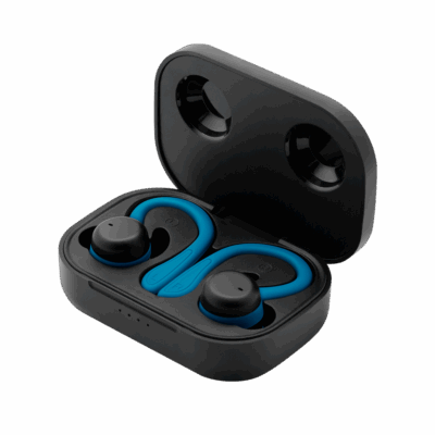 Auriculares deportivos phoenix spartan bluetooth 5.3 manos libres accesorios intercambiables detalles en azul
