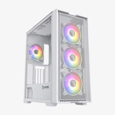 Caja ordenador gaming hiditec e – atx h2 air argb cristal templado blanco