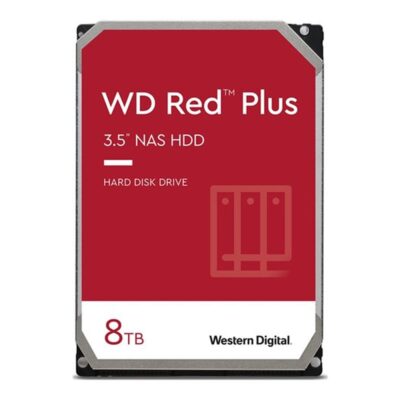 Disco duro interno hdd wd western digital red plus wd80efpx 8tb 3.5 pulgadas sata 6gb – s 5640rpm 256mb