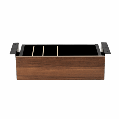 Cajon phoenix para escritorio artisan combinación negro y madera nogal