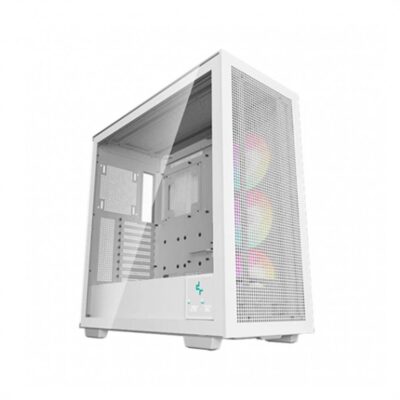 Caja ordenador gaming deepcool e – atx morpheus argb cristal templado blanco