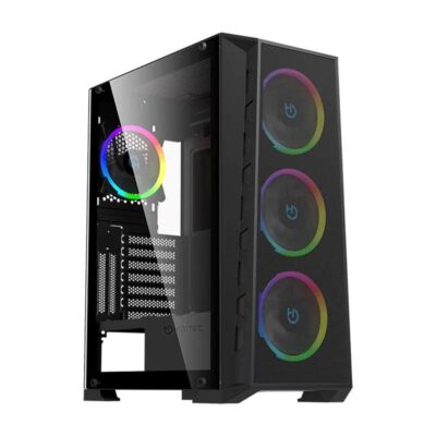 Caja ordenador gaming hiditec e – atx mh12 metal mesh argb cristal templado negro