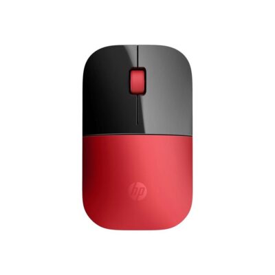 Ratón inalambrico hp z3700 ambidiestro rf optico rojo y negro