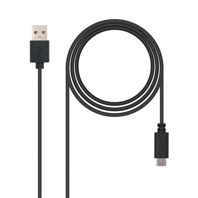 Cable usb tipo c a usb tipo a nanocable 0.5m – macho – macho – negro