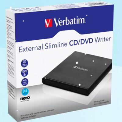 Regrabadora externa cd – dvd verbatim slimline usb 2.0