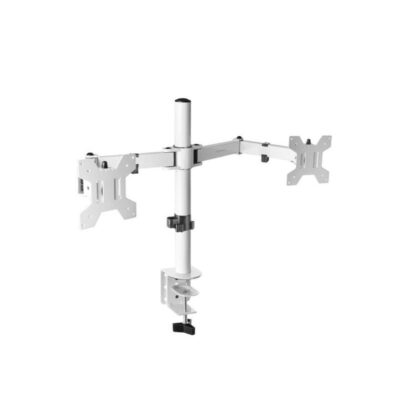 Soporte mesa mars gaming vesa hasta 27 pulgadas 100x100mm max 8kg – monitor blanco brazo doble