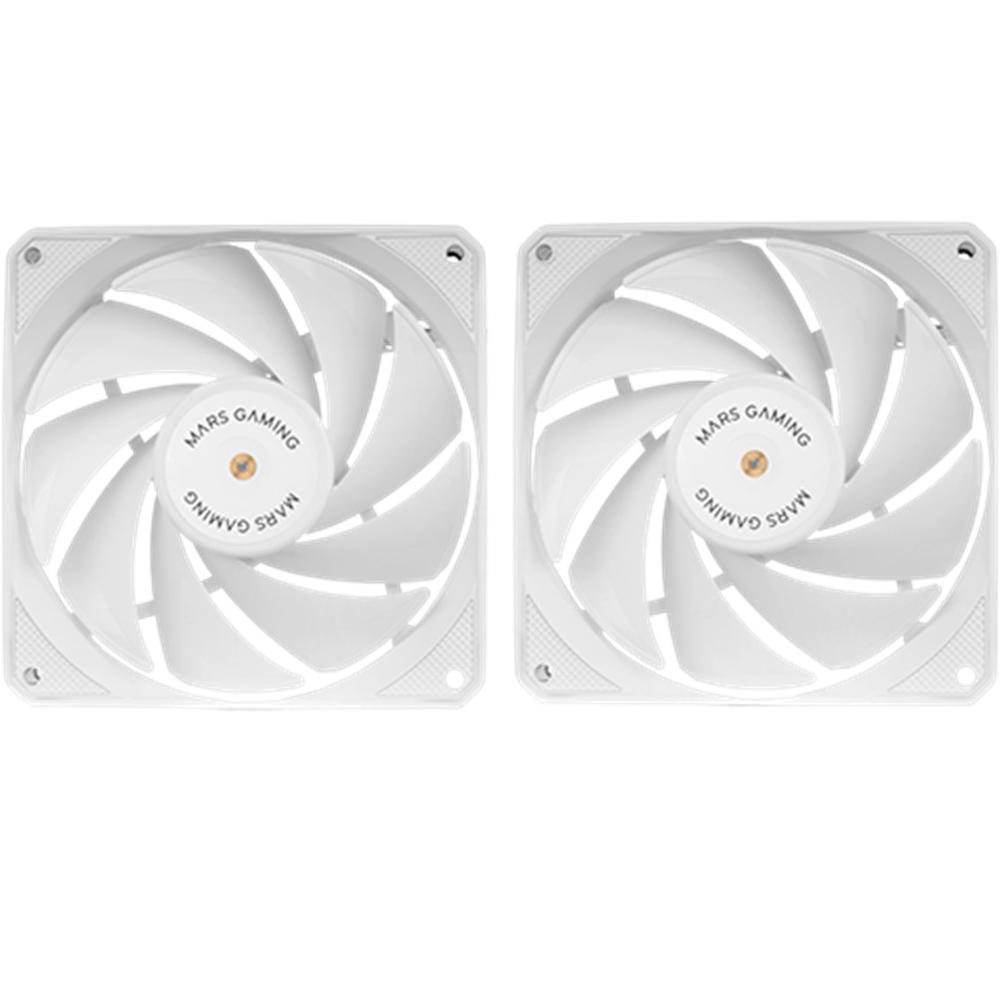 Ventilador mars gaming mfnclx2w 2 x 120mm blanco