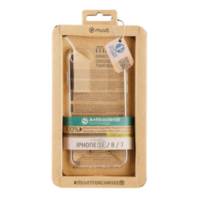 Funda muvit recycletek antibacteriana para apple iphone se – 8 – 7 transparente