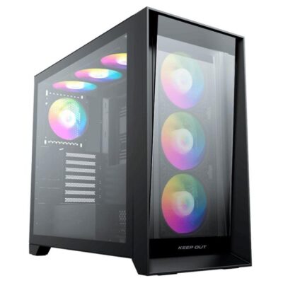 Caja ordenador gaming keep out xc – 911 pro xl e – atx argb cristal templado usb 3.2 negro