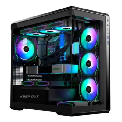 Caja ordenador gaming keep out xc – 905 pro+ matx argb cristal templado negro