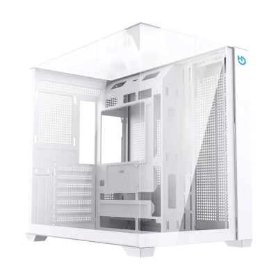 Caja ordenador gaming hiditec atx sky cristal templado blanco