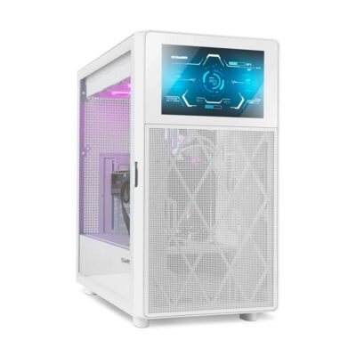 Caja ordenador gaming nox hummer bios atx cristal templado lcd 8» blanco